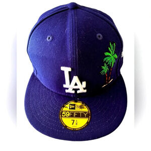 Men’s LA Dodgers New Era 2020 Custom 59FIFTY Fitted Hat Size 7 1/8 *. Palm Tree